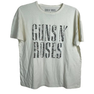 Guns & Roses Size S Cream T-Shirt